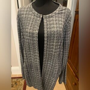 J. Jill Black and Gray Tweed-like Stretchy Blazer